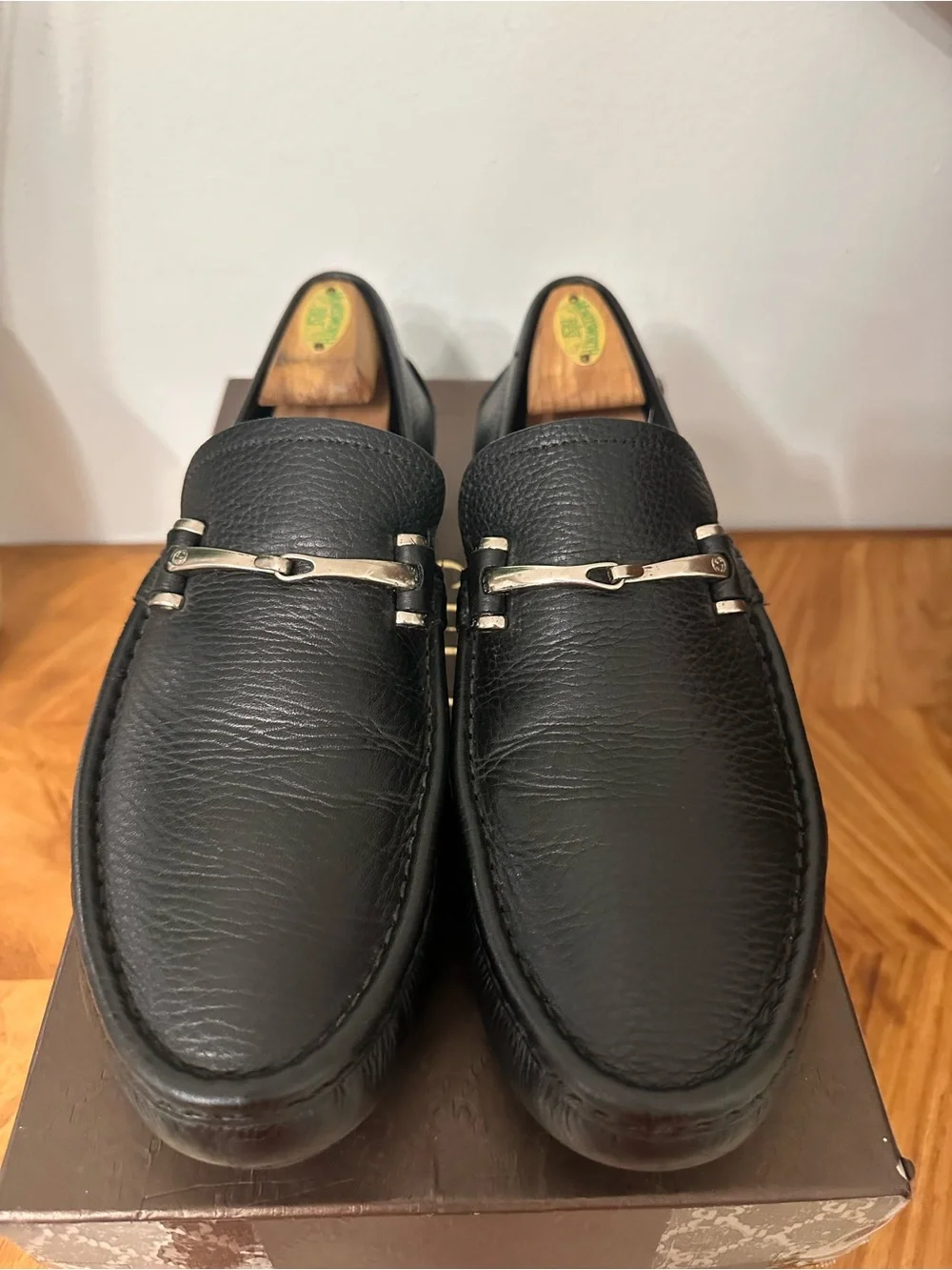 Gucci Men's Black Leather Slip On loafers SZ 10 UK/US 11 Classic Preppy GUC